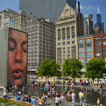 Crown Fountain in Millennium Park - City of Chicago